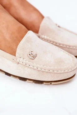 Boto Mokasyny Damskie Zamszowe*Damskie Zamszowe Mokasyny Beżowe Madelyn