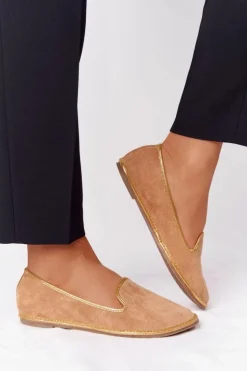 Damskie Boto Damskie Zamszowe Mokasyny Lu Boo Camel