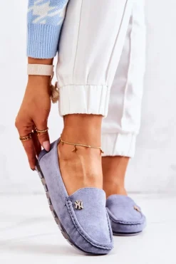 Boto Mokasyny Damskie Zamszowe*Damskie Zamszowe Mokasyny Niebieskie Madelyn