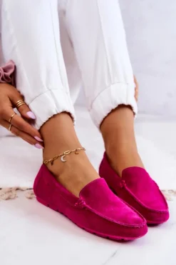 Big Star Shoes Mokasyny Damskie Zamszowe*Damskie Zamszowe Mokasyny Big Star JJ274656 Fuksja