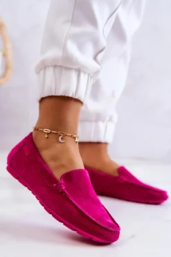 Big Star Shoes Mokasyny Damskie Zamszowe*Damskie Zamszowe Mokasyny Big Star JJ274656 Fuksja