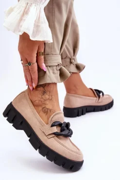 Best Buty damskie Vinceza Damskie Zamszowe Mokasyny Na Platformie Beżowe Bennett