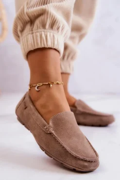 Big Star Shoes Mokasyny Damskie Zamszowe*Damskie Zamszowe Mokasyny Big Star JJ274658 Cappuccino