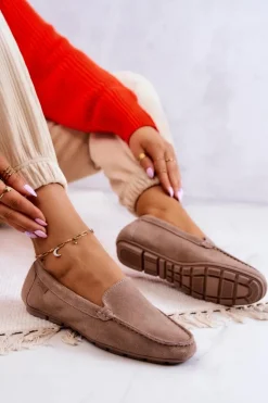 Big Star Shoes Mokasyny Damskie Zamszowe*Damskie Zamszowe Mokasyny Big Star JJ274658 Cappuccino