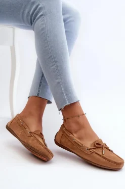 Boto Loafersy Damskie|Mokasyny Damskie Zamszowe*Damskie Zamszowe Mokasyny Camel Si Passione Brązowy