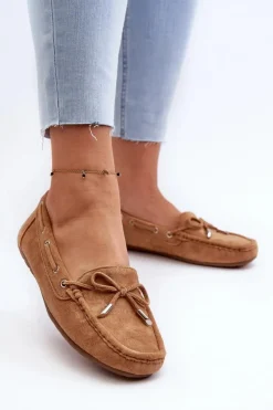 Boto Loafersy Damskie|Mokasyny Damskie Zamszowe*Damskie Zamszowe Mokasyny Camel Si Passione Brązowy