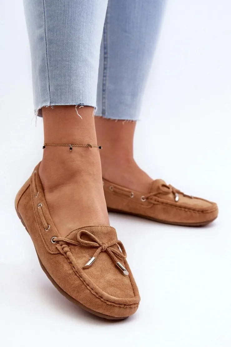 Boto Loafersy Damskie|Mokasyny Damskie Zamszowe*Damskie Zamszowe Mokasyny Camel Si Passione Brązowy