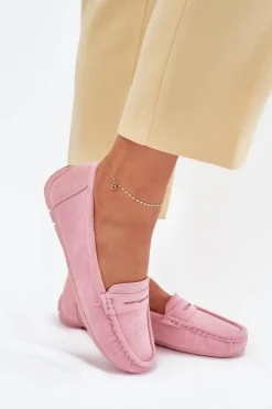 Best Boto Damskie Zamszowe Mokasyny Jasnoróżowe Lenvie Różowy