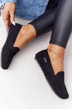 Boto Mokasyny Damskie Zamszowe*Damskie Zamszowe Mokasyny Czarne San Marino