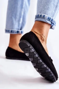 Damskie Boto Damskie Zamszowe Mokasyny Czarne Colena