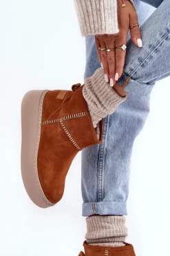 Maciejka Damskie Zamszowe Śniegowce 06257-29 Brązowe