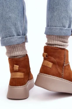 Maciejka Damskie Zamszowe Śniegowce 06257-29 Brązowe