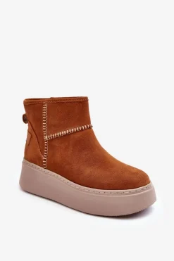 Maciejka Damskie Zamszowe Śniegowce 06257-29 Brązowe