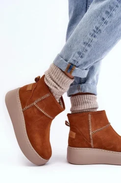 Maciejka Damskie Zamszowe Śniegowce 06257-29 Brązowe