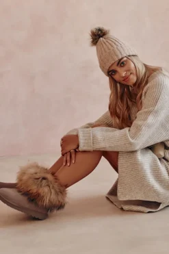 Online Boto Damskie Zamszowe Śniegowce Z Futerkiem Szare Alexa Szary