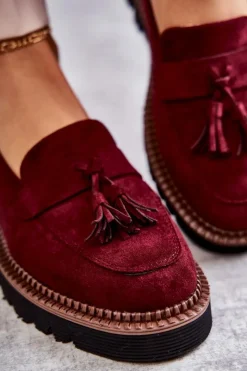 New Buty damskie Vinceza Damskie Zamszowe Półbuty Na Platformie Bordowe Unni