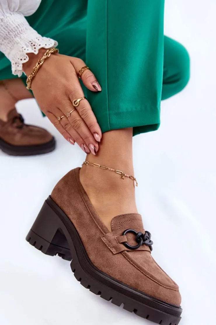 Online Buty damskie Vinceza Damskie Zamszowe Półbuty Na Obcasie Ciemnobeżowe Sanya