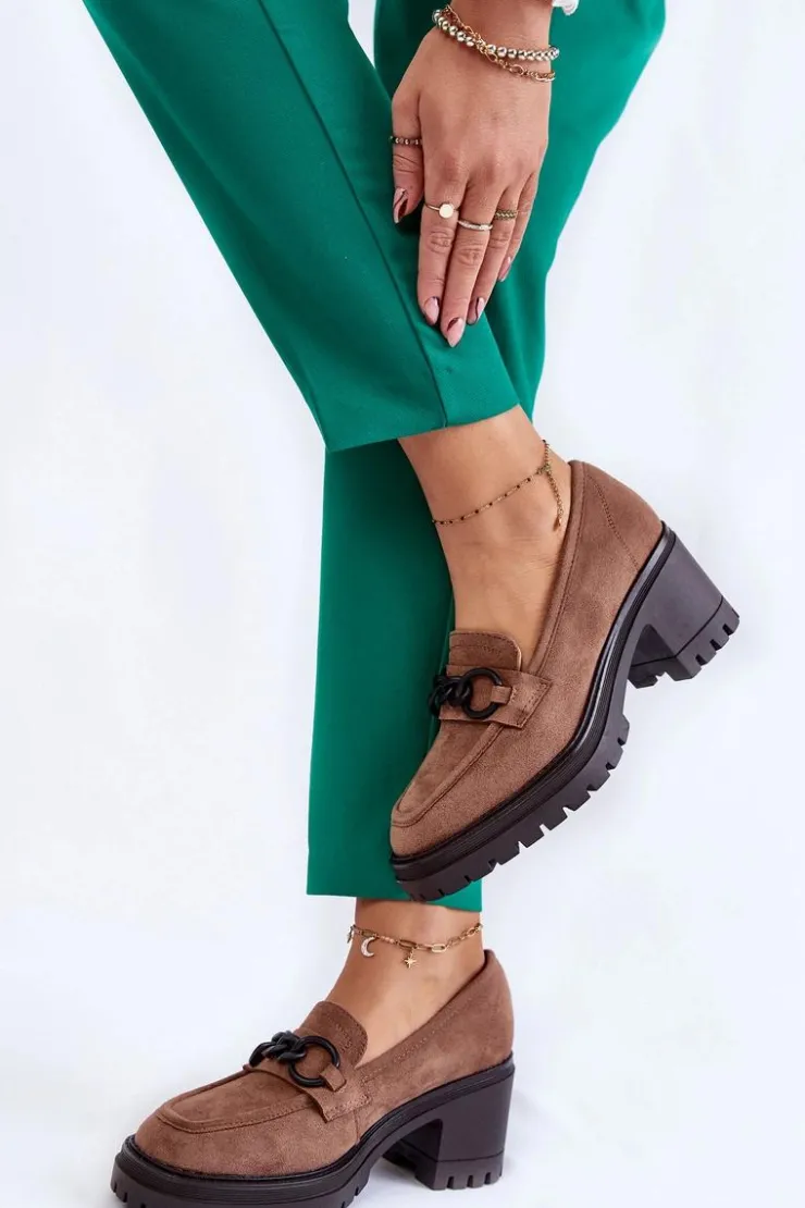 Online Buty damskie Vinceza Damskie Zamszowe Półbuty Na Obcasie Ciemnobeżowe Sanya