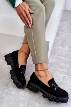 Best Buty damskie Vinceza Damskie Zamszowe Półbuty Na Platformie Czarne Janne