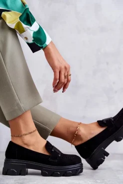 Best Buty damskie Vinceza Damskie Zamszowe Półbuty Na Platformie Czarne Janne