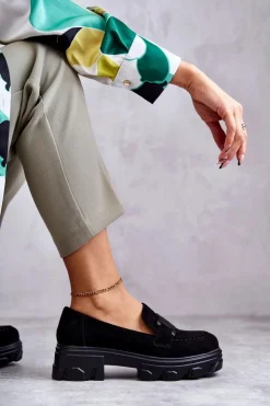 Best Buty damskie Vinceza Damskie Zamszowe Półbuty Na Platformie Czarne Janne