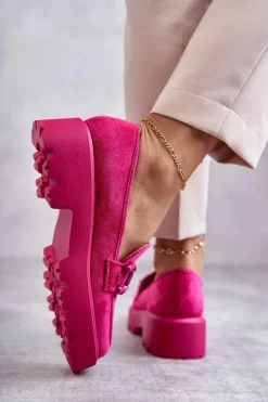 Buty damskie Vinceza Mokasyny Damskie Zamszowe*Damskie Zamszowe Półbuty Na Platformie Różowe Gunn