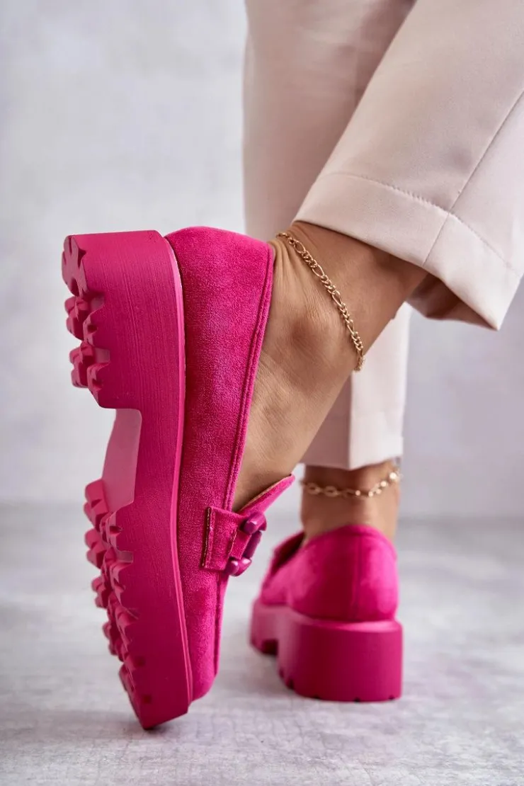 Buty damskie Vinceza Mokasyny Damskie Zamszowe*Damskie Zamszowe Półbuty Na Platformie Różowe Gunn