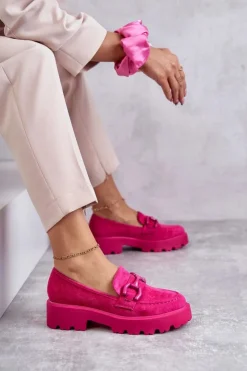 Buty damskie Vinceza Mokasyny Damskie Zamszowe*Damskie Zamszowe Półbuty Na Platformie Różowe Gunn