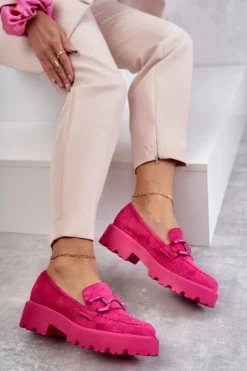 Buty damskie Vinceza Mokasyny Damskie Zamszowe*Damskie Zamszowe Półbuty Na Platformie Różowe Gunn