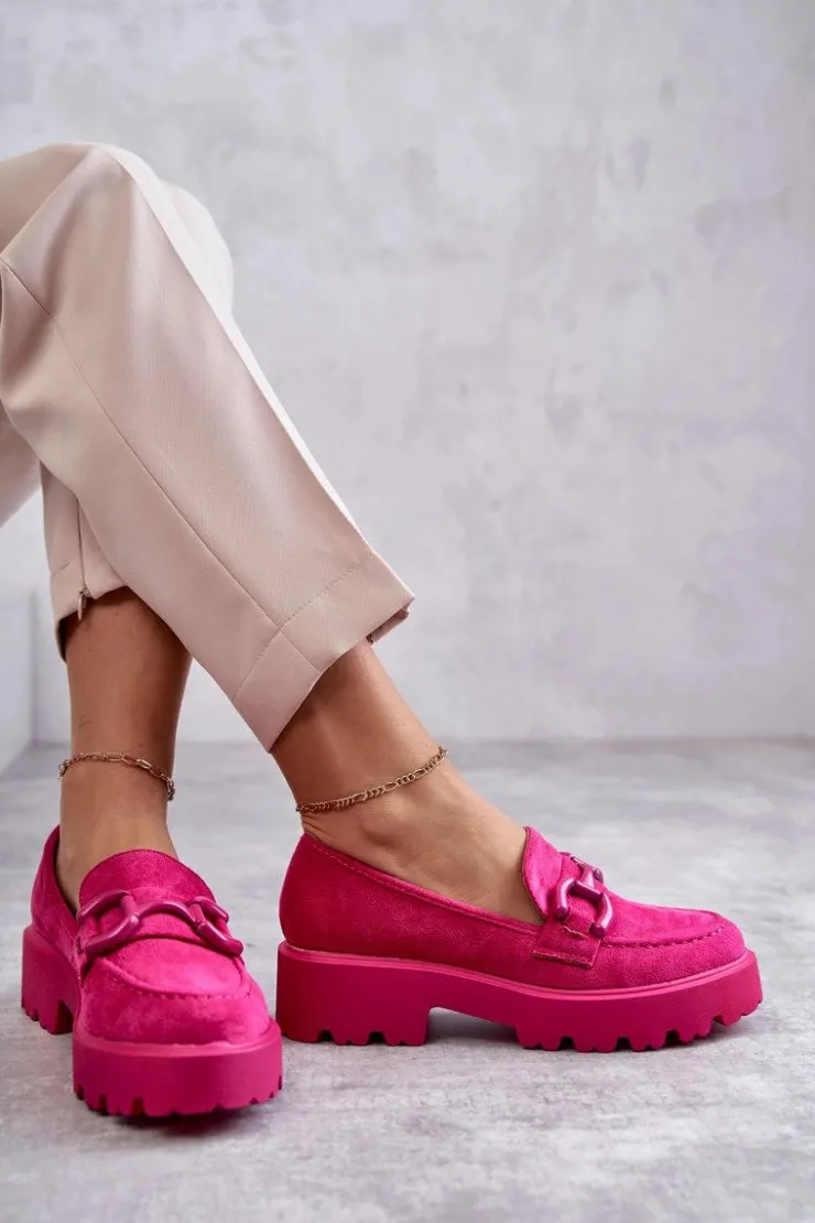 Buty damskie Vinceza Mokasyny Damskie Zamszowe*Damskie Zamszowe Półbuty Na Platformie Różowe Gunn