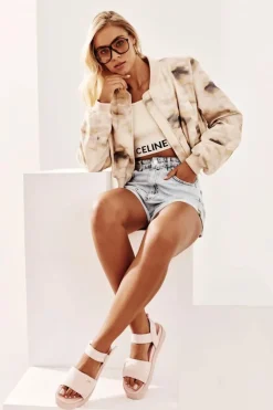 Damskie Big Star Shoes Damskie Zamszowe Sandały Na Platformie Big Star NN274701 Różowe