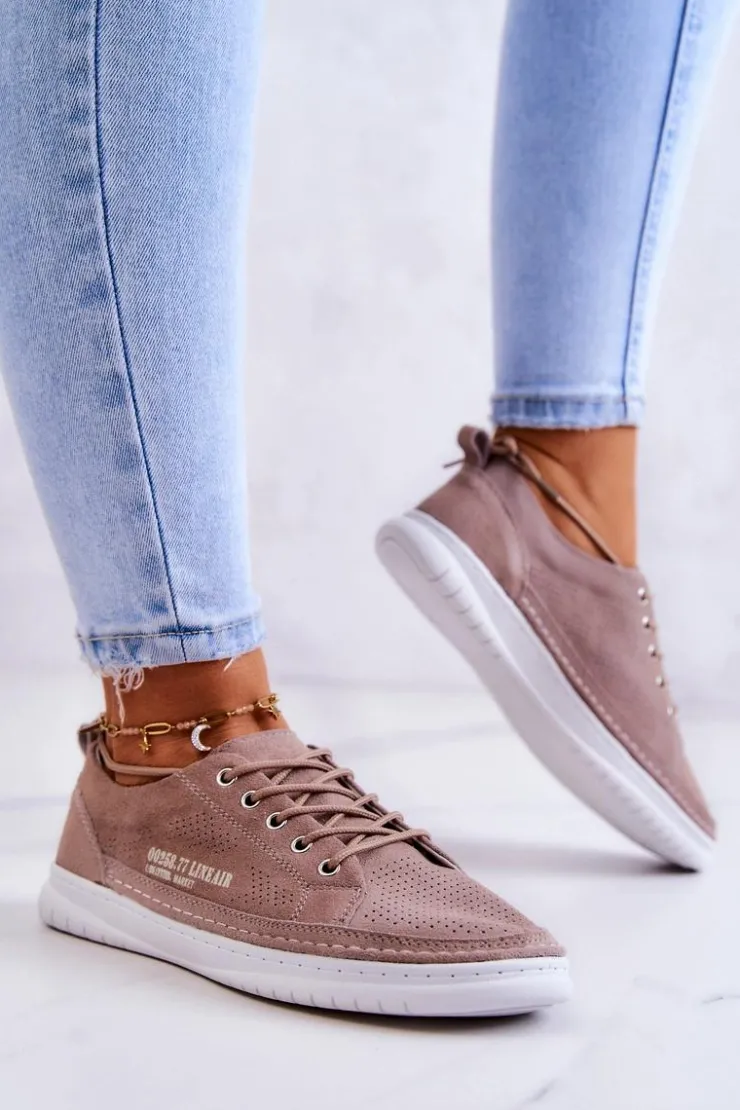 New Evento Damskie Zamszowe Tenisówki Brązowe Cloesa