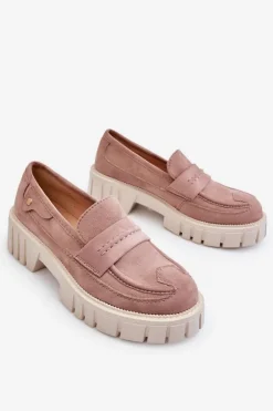 Boto Mokasyny Damskie Zamszowe*Damskie Zamszowe Wsuwane Półbuty Jasnobrązowe Fiorell