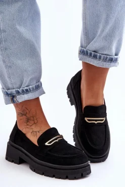 Boto Mokasyny Na Platformie|Mokasyny Damskie Zamszowe*Damskie Zamszowe Wsuwane Mokasyny Czarne Pure Love