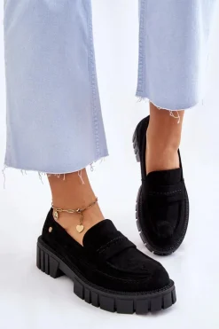 Damskie Boto Damskie Zamszowe Wsuwane Półbuty Czarne Fiorell