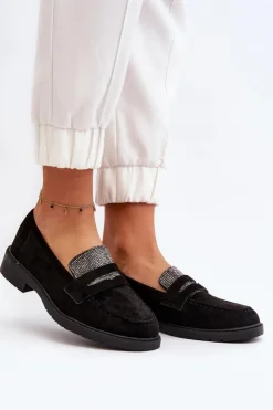 New Boto Damskie Zdobione Mokasyny Czarne Dananei