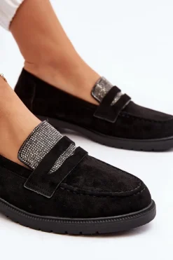 New Boto Damskie Zdobione Mokasyny Czarne Dananei