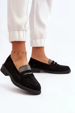 New Boto Damskie Zdobione Mokasyny Czarne Dananei