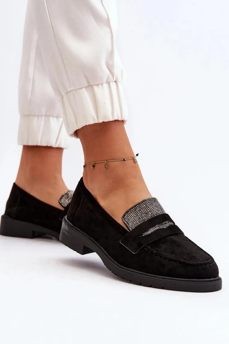 New Boto Damskie Zdobione Mokasyny Czarne Dananei