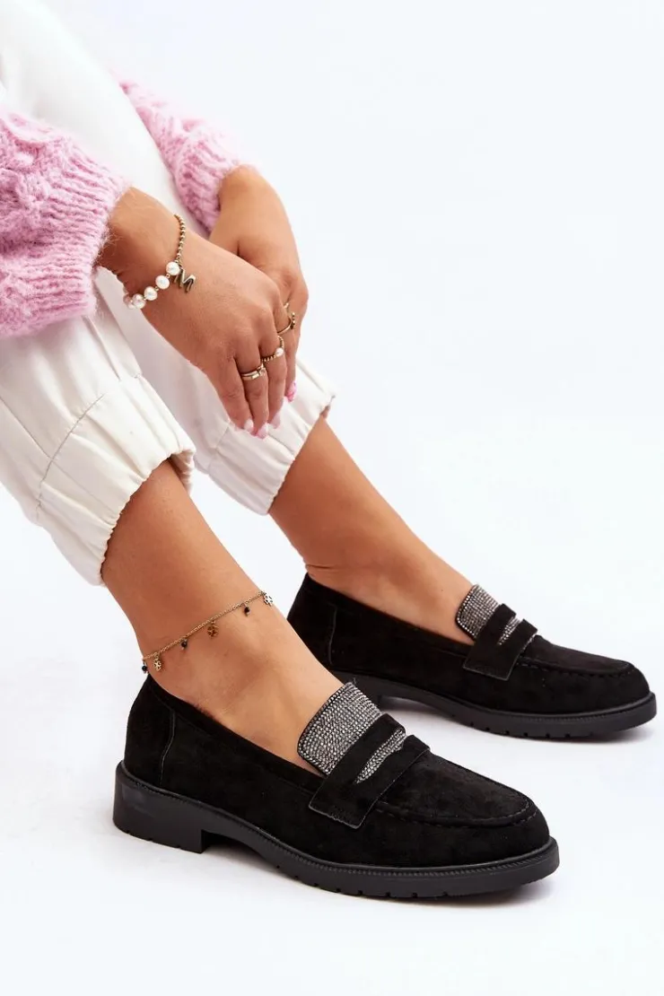 New Boto Damskie Zdobione Mokasyny Czarne Dananei
