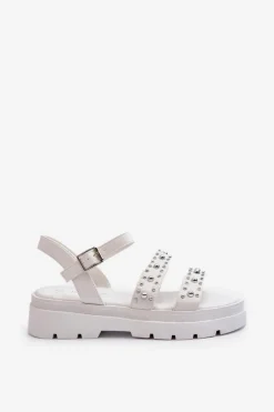 Damskie Boto Damskie Zdobione Sandały Eko Skóra Białe Arcida