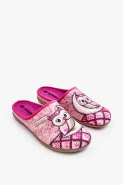 INBLU Domowe Klapki Klapki Sowa GF000018 Różowe Różowy