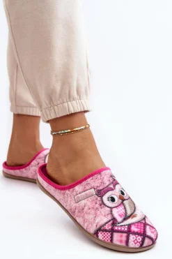 INBLU Domowe Klapki Klapki Sowa GF000018 Różowe Różowy