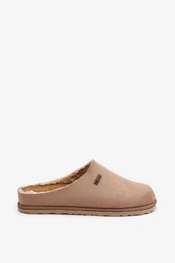 INBLU Domowe Ocieplane Klapki Papcie CS-34-011 Beżowe