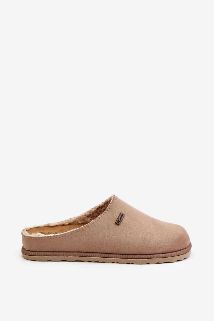 INBLU Domowe Ocieplane Klapki Papcie CS-34-011 Beżowe