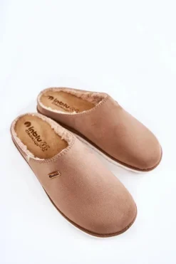 INBLU Domowe Ocieplane Klapki Papcie CS-34-011 Beżowe