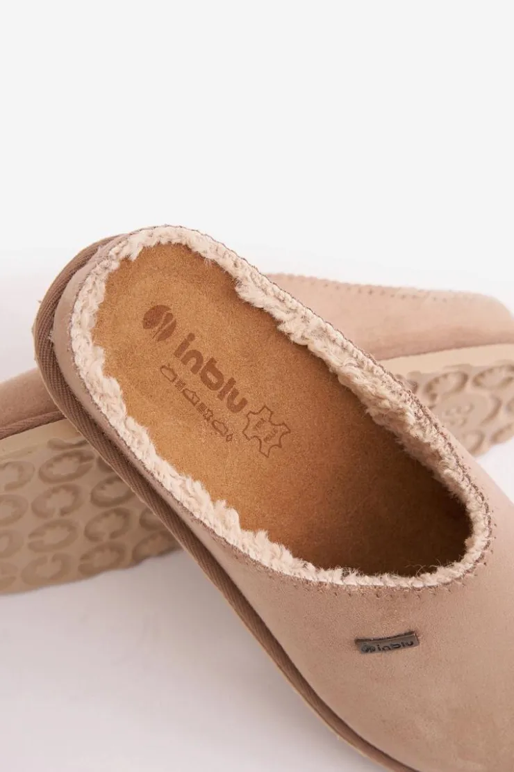 INBLU Domowe Ocieplane Klapki Papcie CS-34-011 Beżowe