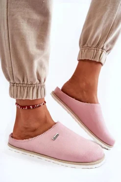 INBLU Kapcie Klasyczne|Klapki Damskie Klasyczne*Domowe Ocieplane Klapki Papcie CS-34-023 Różowe