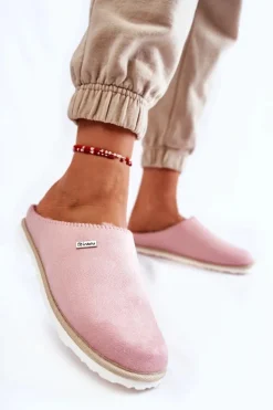 INBLU Kapcie Klasyczne|Klapki Damskie Klasyczne*Domowe Ocieplane Klapki Papcie CS-34-023 Różowe