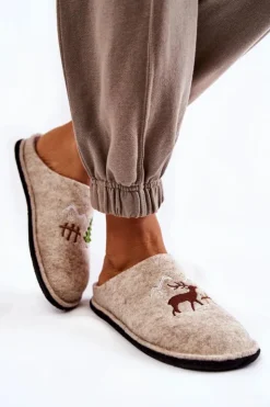 Damskie Big Star Shoes Domowe Papcie Big Star KK276016 Beżowe